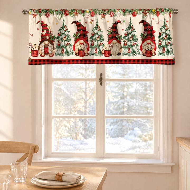 The Christmas Print Window Valance