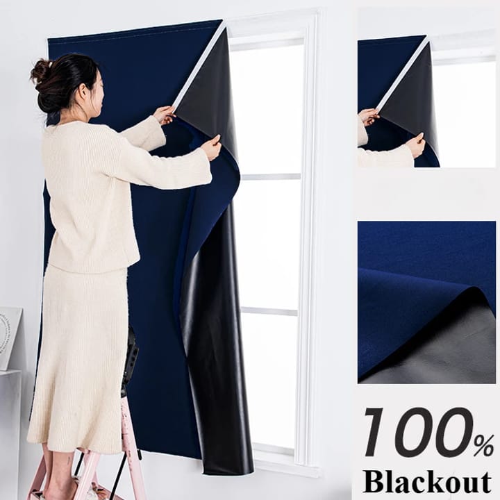 The Adhesive Blackout Curtain Panel, Blue