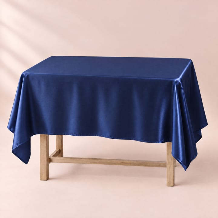 The Satin Rectangle Tablecloth, Navy blue