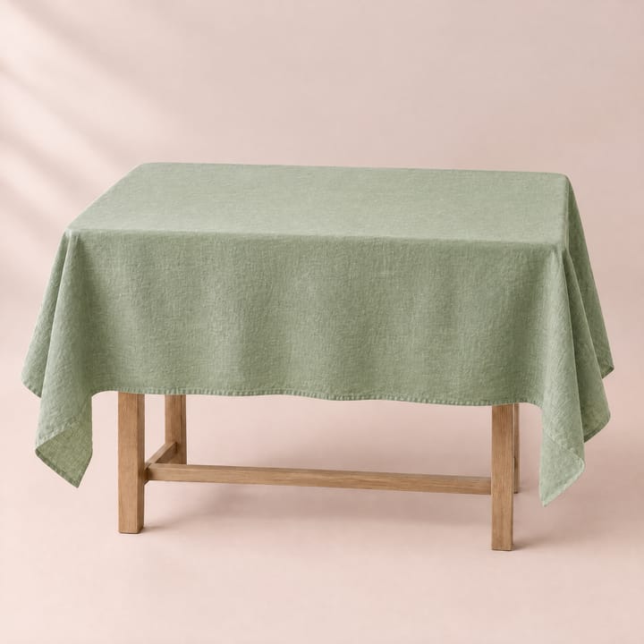The Pure Linen Tablecloth, Sage green