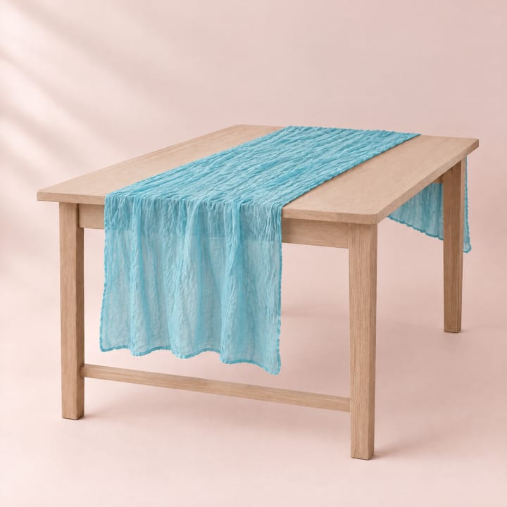 The Wrinkle Gauze Table Runner, Sky blue