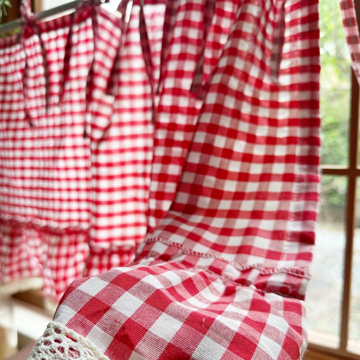 The Gingham Tie Top Cafe Curtain