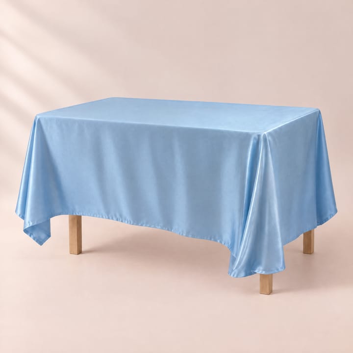 The Smooth Satin Rectangle Table Cover, Baby blue