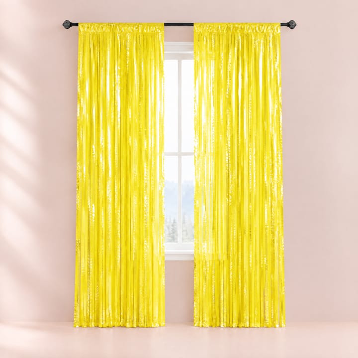 The Tinsel Foil Fringe Curtain, Pastel yellow