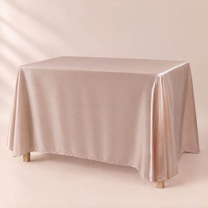 The Smooth Satin Rectangle Table Cover, Rose gold