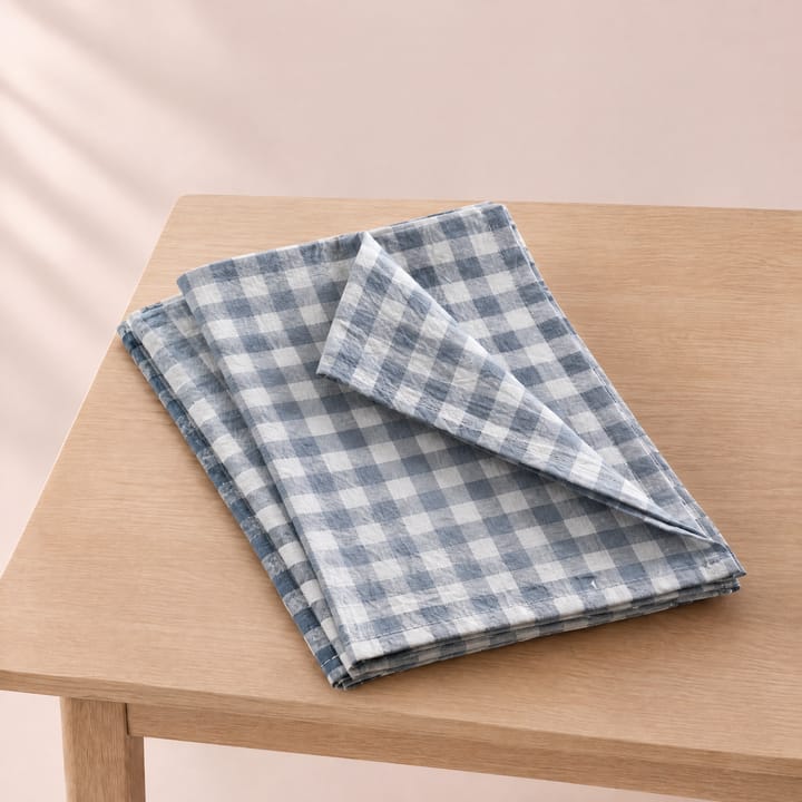 The Gingham Cotton Napkin, Dust blue