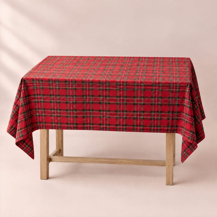 The Plaid Holiday Tablecloth, Red plaid